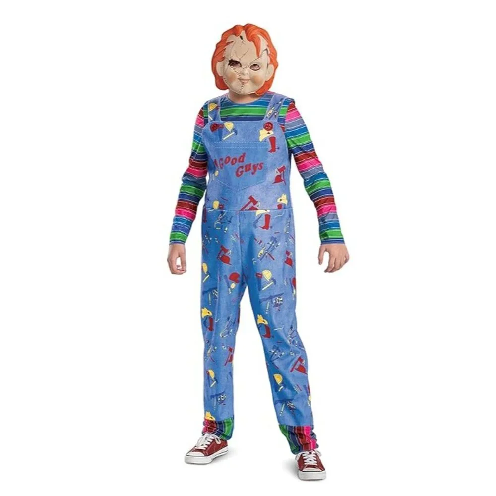 Chucky Kids Costume 10-12 Child's Play Good Guys Jumpsuit Mask Knife Halloween